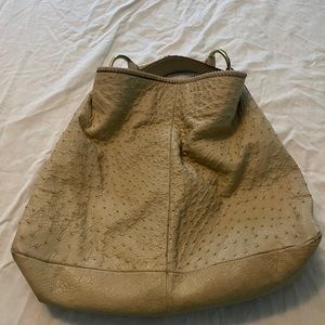 Large, Beige, Ostrich horse bit hobo.